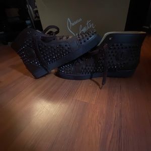 Men Christian Louboutin Flat Calf Spikes